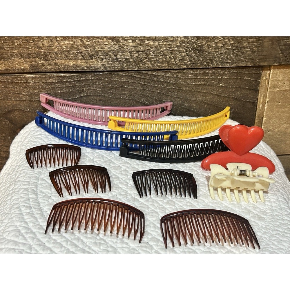 1980's Goody Hair Combs + FAUX TORTOISE SHELL *Made in France* 11 Total